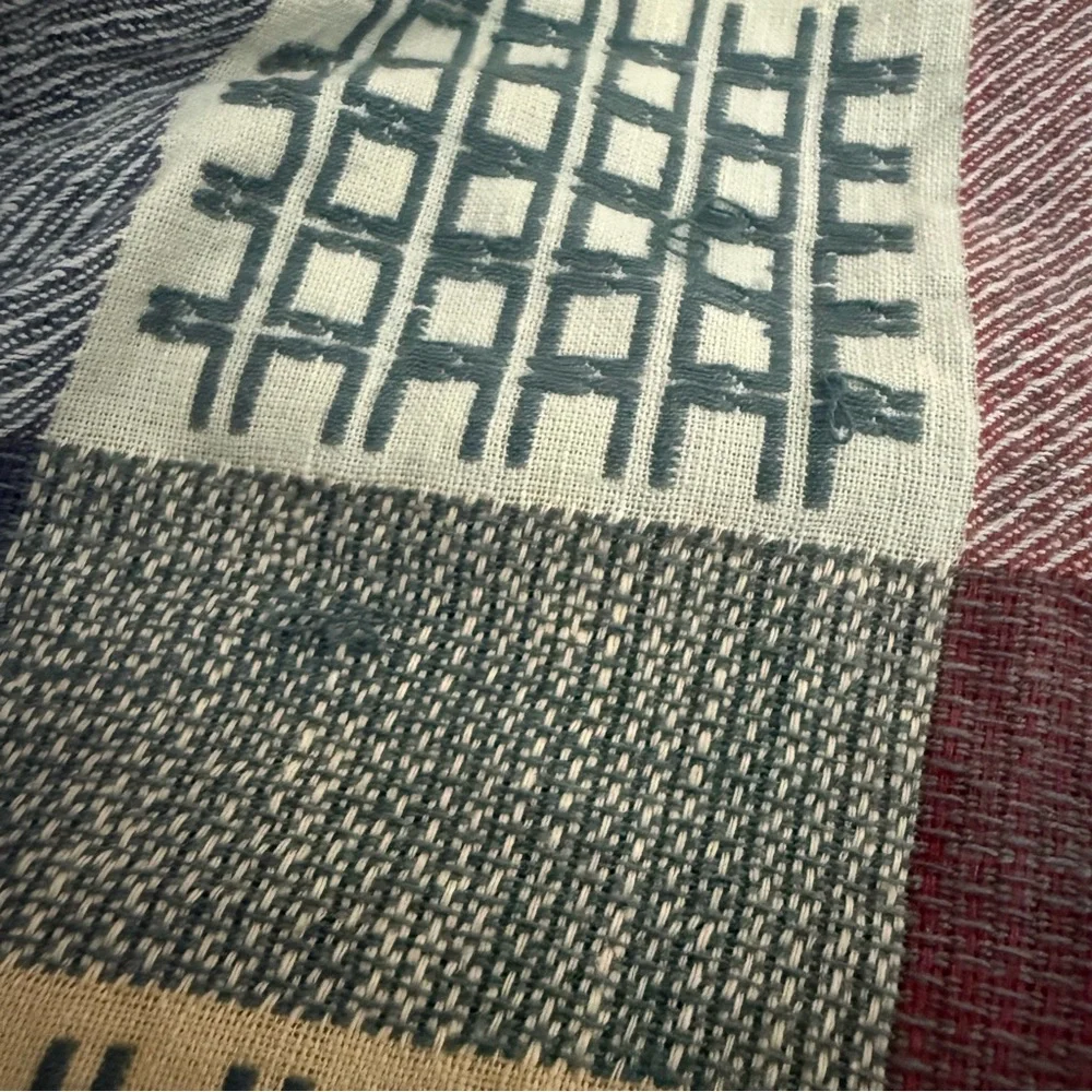 Vintage Pasta‎ Hooded Sweater Free Size Patchwork Drug Rug Lightweight